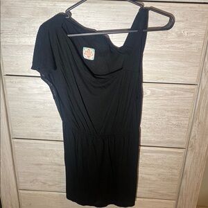 Free People Black Asymmetrical Cut Out Sheath Dress